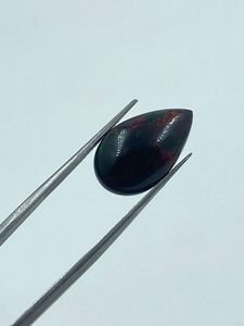 Opale noire éthiopienne 100 % naturelle de qualité supérieure, opale naturelle multi-feu, forme poire, cabochon, opale noire 4,42 carats - Product Image 2