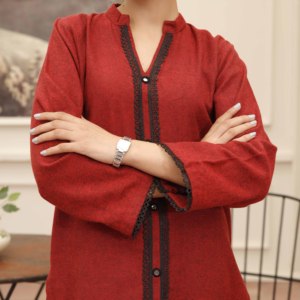 ชุด PW4129ผ้าสักหลาดสีแดงของผู้หญิง - Product Image 2