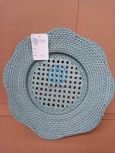 Decoration Natural Rattan Blue <b>Placemat</b> Table <b>Round</b> RattanTable <b>Placemat</b> in Kitchen Party Wedding - Product Image 2