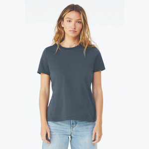 100% Airlume Combed and <b>Ring</b> Spun Cotton 32 Single 4.2 oz Vintage Navy Womens Relaxed Women's Short Sleeve O Neck T-Shirt - Product Image 1