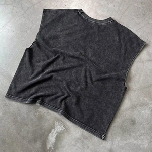 Camiseta Personalizada para Hombre, 100% Algodón, Lavado Ácido, Estilo Casual para Toda Temporada, Color Sólido, Vintage, Streetwear, Cómoda, de Alta Calidad, Antiarrugas - Product Image 4