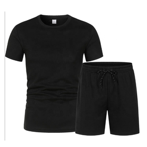 Ensemble de sport 2 pièces en coton pour homme, t-shirt oversize et short tricoté respirant pour l'été, le cyclisme et les activités familiales (vente en gros) - Product Image 2