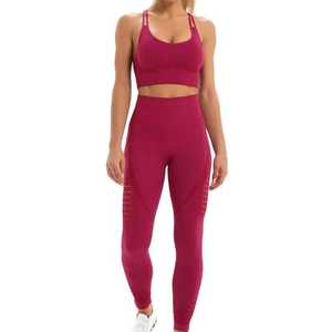 Conjunto de yoga transpirable sin costuras para mujer, conjunto deportivo transpirable para fitness, ropa deportiva de 2 piezas y ropa para correr. - Product Image 2
