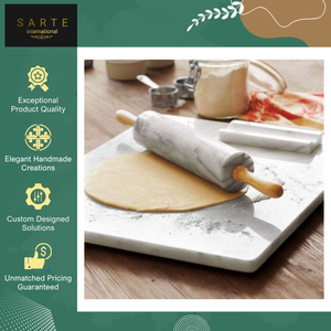 Indian Supplier Selling Kitchen Decor Marble & Wood Non-Stick Eco-Friendly Adjustable <b>Rolling</b> <b>Pin</b> for Baking Fondant & Dough - Product Image 6