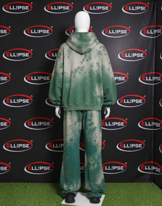 Conjunto de chándal de algodón de diseño exclusivo del fabricante, teñido por inmersión, de largo completo, con capucha y cremallera, de corte holgado, estilo urbano, informal de otoño - Product Image 2