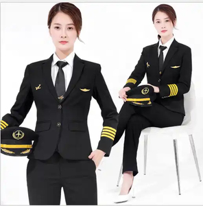 Uniformes de cockpit unisexes 100 % polyester personnalisés pour les compagnies aériennes, dernier design, tailles sur mesure, logo de haute qualité, prix bas, service OEM, livraison en 7 jours - Product Image 2