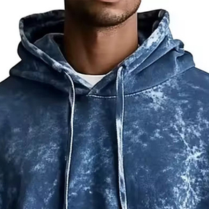 Wholesale Men's <b>Tie</b>-<b>Dye</b> Hooded <b>Sweatshirt</b> Oversized Cotton Fleece Casual Autumn Wear Regular Sleeve Pocket Design Knitted Style - Product Image 5
