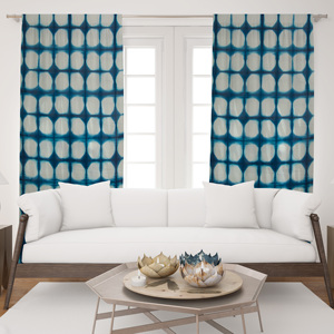 Rideau en coton imprimé tie-dye moderne, fait main, style bohème, pour appartement, hôtel, vente en gros, Inde - Product Image 1