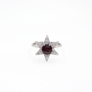 925 Sterling <b>Silver</b> Natural Pink <b>Garnet</b> <b>Ring</b> Rhodium Plated OEM ODM Fine Jewelry - Product Image 5