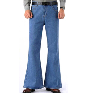 Pantalones Casuales Rectos de Cintura Media para Hombre, Cierre Elástico en la Cintura, Diseños Personalizados, Tela Vaquera Ecológica de Secado Rápido, 100% Jeans - Product Image 1