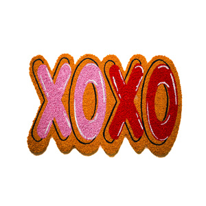 XOXO Love Shape Coco Brush <b>Doormat</b> PVC Backed Decorative Coir Door Mat Designer Entrance Mat <b>Custom</b> Novelty Shape Floor Mat - Product Image 1