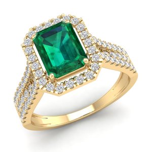 Anillos Solitarios de Moissanita en Oro de 10K, 14K y 18K, Precio al por Mayor REYES, Nuevo Diseño, Corte Esmeralda, Gema de Esmeralda de 1.75 Quilates, Joyería - Product Image 6