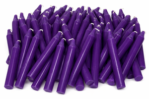 Handmade 4-Inch Purple Straight Chime Paraffin Wax Stick <b>Candles</b> 100% Natural Eco-Friendly Religious Holiday Christmas Weddings - Product Image 2