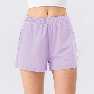 Shorts de yoga d'été respirants et à séchage rapide pour femmes, taille élastique, 100 % coton, couleur unie, pour le tennis, le sport et la course à pied - Product Image 4