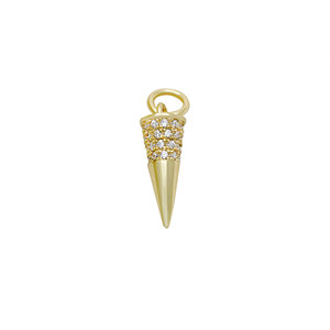 Pendentif breloque mini-épingle en argent sterling 925 plaqué or, breloque pendule micro-pavée en zircon cubique pour collier et bijoux - Product Image 1