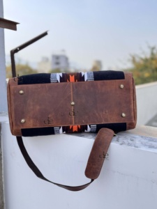 Bolsos de Viaje Grandes de Cuero Genuino con Diseño Azteca Estilo Vintage, Última Llegada 2026, Patrón Occidental, Multiusos - Product Image 6
