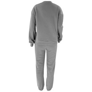 Women's <b>Gym</b> Wear Long Sleeve Unlined Cotton Color Block Cropped Front Zip Two Piece Set Tracksuit <b>for</b> Women - Product Image 3