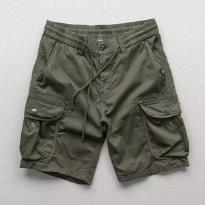 Shorts cargo en toile pour hommes de qualité supérieure, taille mi-haute, avec logo personnalisé, en coton extensible, multi-poches, taille élastique, séchage rapide, fournisseur OEM - Product Image 2