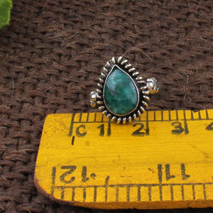 925 Sterling <b>Silver</b> Bezel Setting Green Emerald Cut Handmade Classic <b>Boho</b> Dainty Solitaire <b>Ring</b> Certified Jaipur Unisex - Product Image 2