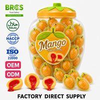 Gomitas Rellenas de Mermelada con Forma de Mango Fresco, Marca Privada, Productor Mayorista, Halal, Dulces de Frutas Suaves, Golosinas en Frasco TK