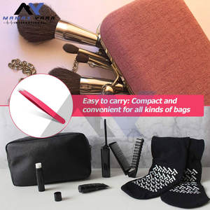 Juego de 9 Pinzas de Acero Inoxidable, Pinzas Rectas de Acero Aleado para Extensión de Pestañas, Color Rojo Rosa, Ergonómicas - Product Image 6