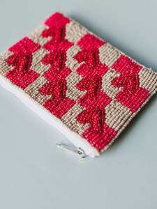 Pochette à monnaie carrée Mama Cita perlée, couleurs mélangées, broderie, produit promotionnel tendance - Product Image 3