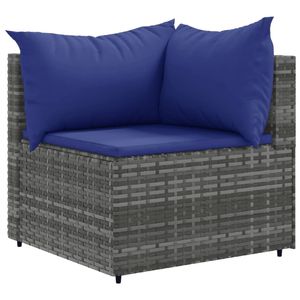 Conjunto de Muebles de Jardín de Ratán Sintético Gris con Acero con Recubrimiento en Polvo y Poliéster - Product Image 3