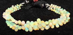 Cuentas de ópalo etíope natural brillante en forma de lágrima de 4x6 a 5x7 mm, cuentas de ópalo etíope en forma de gota de 8 pulgadas, cuentas lisas. - Product Image 6