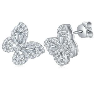 Personalized Sparkling Elegant Fashion Diamond Earing Push <b>Back</b> Jewelry Butterfly Design Diamond Ladies Women Stud <b>Earrings</b> - Product Image 1