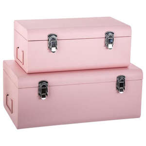 Pink Color Modern Style <b>Trunk</b> Box <b>Metal</b> Chest For Home Use Portable Lightweight For Cloths & Jewelry Store <b>Trunk</b> Box - Product Image 1
