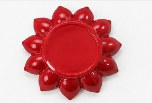 Sulfax Trading <b>Red</b> Ceramic Handmade Flower Shape Candlestick Holder Custom Logo Option UV Printing Home Decoration Valentine's - Product Image 4