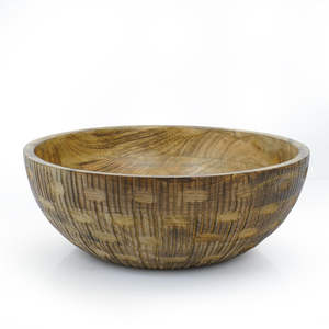 Elegante tazón de madera hecho a mano para mesa de comedor, para servir ensaladas y frutas, artesanía sostenible. - Product Image 1
