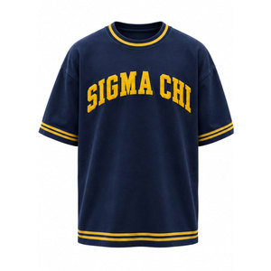 T-shirt décontracté pour homme Sigma Chi 1855, à blocs de couleur, style urbain, manches courtes, col rond, coupe oversize, vêtements grecs - Product Image 5