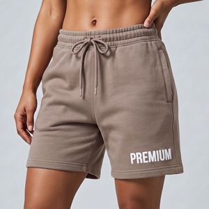 Plus Size <b>Women</b> Fleece Cotton <b>Sweat</b> <b>Shorts</b> Elastic Waist Drawstring Casual Gym Bermuda <b>Shorts</b> Quick Dry Breathable Custom Logo - Product Image 2