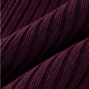 <b>Mens</b> Dark Aubergine Purple Ribbed <b>Turtleneck</b> <b>Sweater</b> Long Sleeve Winter Pullover High Neck Warm Casual Knit Jumper Fashion Top - Product Image 6