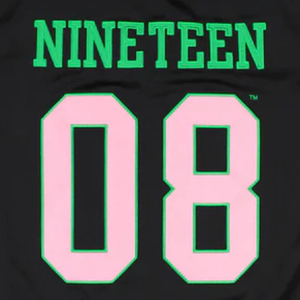 AKA Football Jersey for Women V Neck Athletic Sports Shirt Embroidered Crest Black Pink <b>Green</b> Short Sleeve Jersey - Product Image 5