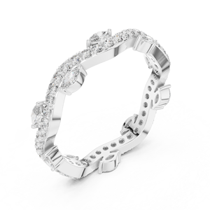 Bague Éternité Femme en Argent 925 avec Moissanite, Taille Ronde Brillante, Sertissage Pavé, Bijou de Mariage Classique - Product Image 1