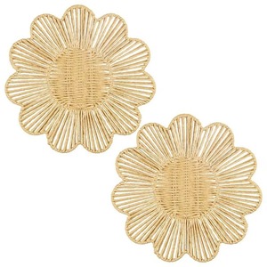 Plato Decorativo Redondo de Ratán Natural con Diseño Floral, para Accesorios de Mesa de Comedor, Venta al Por Mayor - Product Image 1