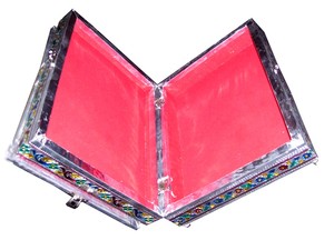 Handcrafted Meenakari Gold-Plated Brass <b>Book</b> Shaped <b>Box</b> Decorative Storage Case Embossing Printing Quran Bible Lid Colorful - Product Image 3