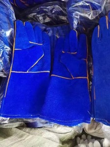 Gant de travail en cuir bleu de haute qualité, gant de soudage - Product Image 5