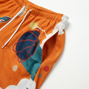 Pantalones Cortos Deportivos para Hombre, Cintura Alta, Cierre con Cordón, Logotipo Personalizado, Números y Nombres, Impresión Digital, Resistentes al Viento, Estilo Urbano - Product Image 4