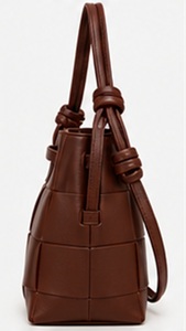 Bolso de Hombro Tipo Cubo para Mujer, de Cuero Genuino, Moderno, Suave y Elegante, con Cordón Ajustable, Ligero y de Gran Capacidad - Product Image 2