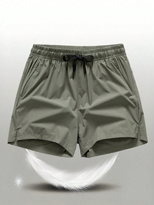 กางเกงขาสั้นออกกำลังกายเอวกลางสำหรับผู้ชาย ผ้าฝ้าย/โพลีเอสเตอร์ ระบายอากาศได้ดี เป็นมิตรกับสิ่งแวดล้อม พร้อมกระเป๋าและเชือกผูกเอว  รับสกรีนโลโก้ตามแบบที่ต้องการ - Product Image 2