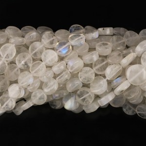Piedras Preciosas Sueltas de Piedra Lunar Arcoíris Natural en Forma de Moneda, 6mm 9mm, Piedra Lunar Brillante para Fabricación de Joyas, Suministro al por Mayor - Product Image 3