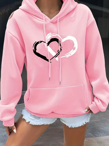 Sudaderas con capucha para mujer, sudadera con capucha profesional europea y americana con estampado de corazón, sudadera informal de moda estilo HipHop - Product Image 1