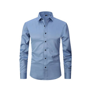 Chemises décontractées à manches longues pour hommes, chemises habillées à boutons avec logos personnalisés, haute qualité, vente en gros - Product Image 1