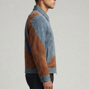 Luxury <b>Suede</b> Leather <b>Jacket</b> With Stand Collar Premium Craftsmanship Modern Design For <b>Men</b> Streetwear And Smart Casual Clothing - Product Image 5