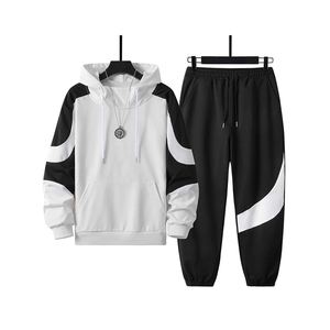 Custom Printed Cotton Two-Piece <b>Tracksuit</b> Set for Men Premium Casual Sportswear Jogger Suit with Custom Logo - Product Image 3