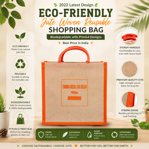 Bolsa de Compras Reutilizable Tejida de Yute Ecológica |   Bolsa de Transporte con Diseño Impreso Biodegradable al Mejor Precio |   Calidad Premium para Uso Diario - Product Image 6