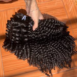 Paquet de cheveux vietnamiens bruts bouclés trame Machine 8-32 pouces avec fermeture assortie/dentelle frontale HD Super Double dessiné Remy vierge - Product Image 2